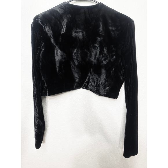 Scott McClintock Black Velvet shrug Bolero Jacket L Fits like s/med Vintage Y2K - Picture 4 of 4